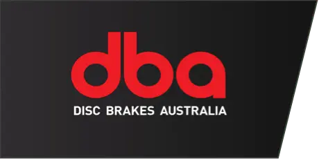 DBA Scheibenbremsen Australia Logo in roter Schrift auf schwarzem Hintergrund